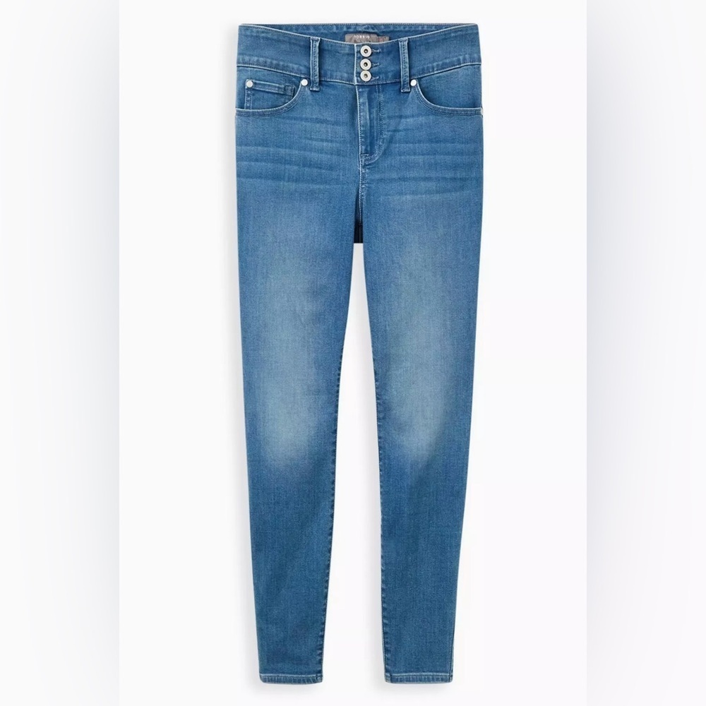 Torrid|Women's Blue skinny Jeans,jeggings with 3 button closure-high waist•••
